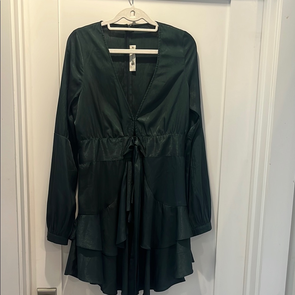 The Impeccable Pig Green Long Sleeve Dress